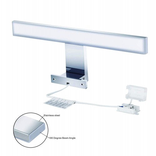 Azhien LED Mirror Light 5W 400LM Bathroom Mirror Lamp,Neutral White 4000K LED Cabinet Light Wall Toilet Lamp IP44 230V Stainless Steel Bath Mirror Front Light 30cm