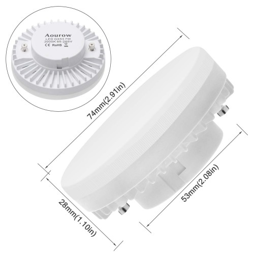 110 ° Beam Angle ANWIO 5W GX53 LED Bulb Lights Warm White 3000K,470LM GX53 LED Lamp Under Cabinet Cupboard Lighting,Repalce 40 W GX53 Base Halogen Non-Dimmable, Pack of 4 220-240V