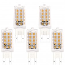 Azhien G9 LED Dimmable Bulbs 4W Warm White 2700K, 17*49.5mm,No Strobe, Flicker Free, 240V AC, 360 Degree Angle,450Lm, Pack of 5