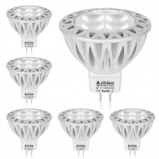 Azhien MR16 LED Bulbs 12V Warm White,GU5.3 Base Spot,5W, 35W 50 Watt Halogen Lamps Equiv, High Brightness, No Flicker,400LM, 36 Deg, 2700 Kelvin, Pack of 6