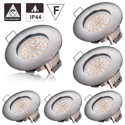 230v Stainless Steel LED Ceiling Spotlights Recessed Lighting k9451 ip20 & LED Spot 5w = 50w 