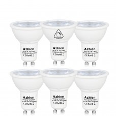 GU10 LED Bulb Dimmable 7W Lights 230V AC Azhien , 50W Halogen Light Equivalent,560LM,36°Angle, Warm White 2700K, 220V-240Vac,Standard Size, Recessed lighting, Spotlights, Pack of 6 Units